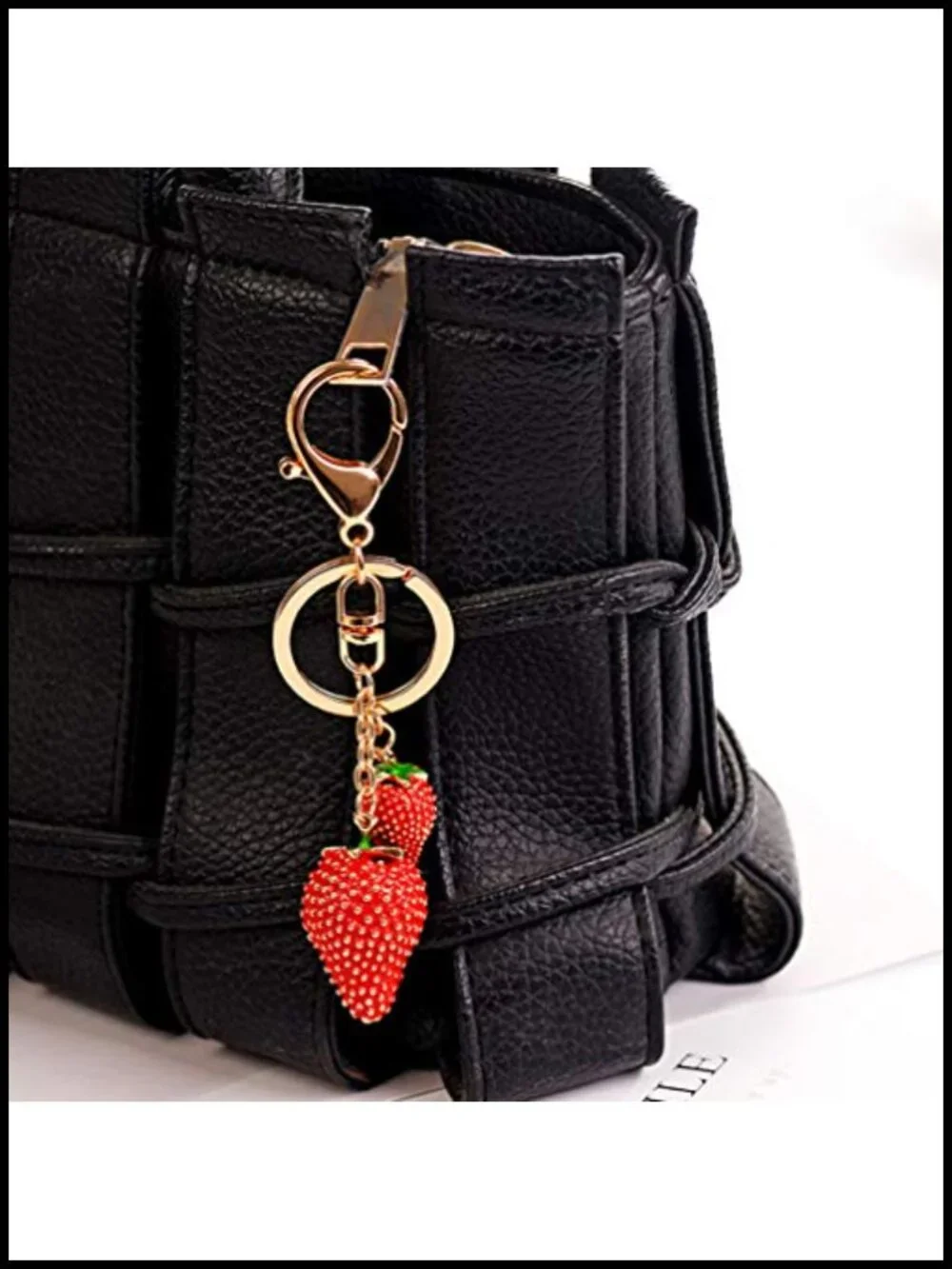 Fruit Crystal Rhinestone Sparkling Keychain Bag Pendant Handbag Charm